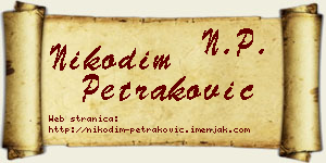 Nikodim Petraković vizit kartica
